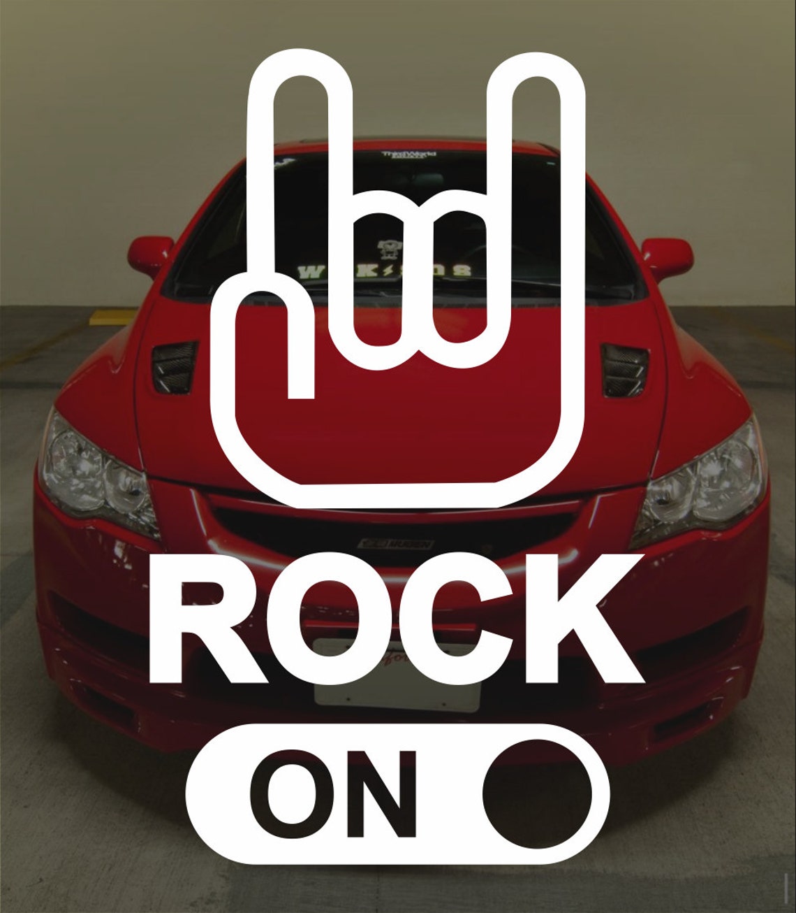 Rock on Switch Funny Bumper Sticker Vinyl Decal ACDC Kiss Hard Rock ...