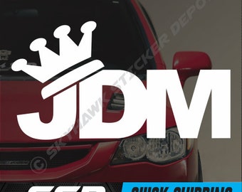 JDM Crown Vinyl Decal, Car Window Bumper Sticker Japanese Import JDM Sticker Bomb