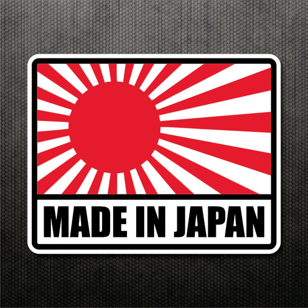 Made In Japan Rising Sun Sticker, Select Size, Outdoor Durable JDM Flag