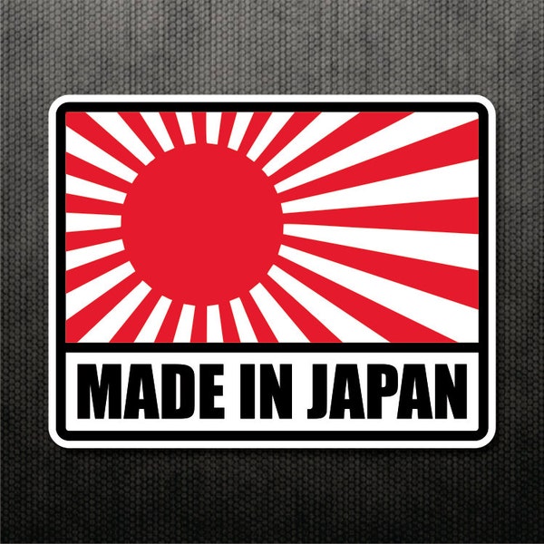 Made In Japan Rising Sun Sticker Vinyl Decal Japanese Flag Sticker JDM Decal Car Truck Moto Autocollant