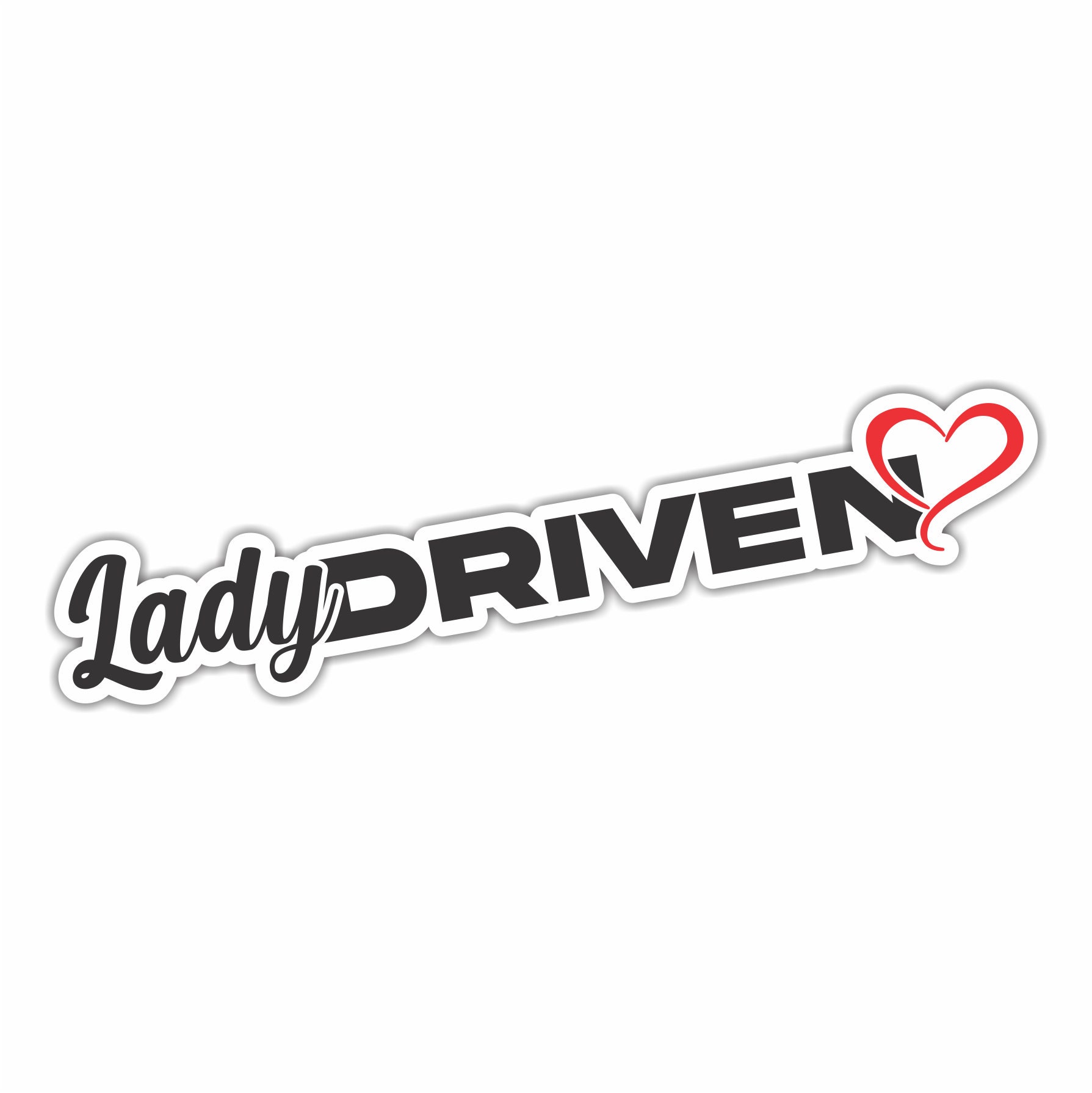 Buy Lady Driven Heart Bumper Sticker Vinyl Waterproof Sticker