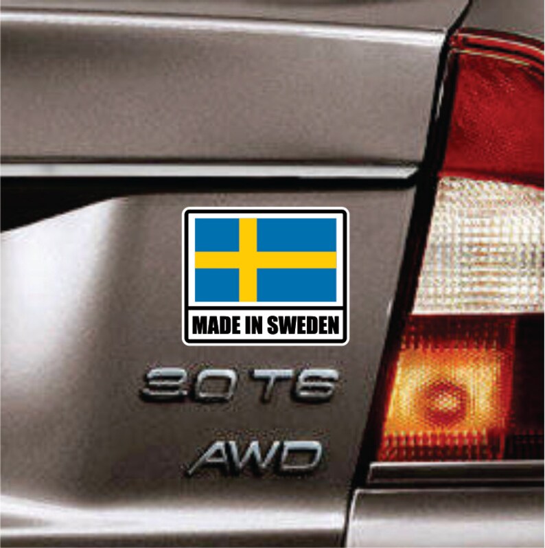 Made in Sweden Sticker Vinyl Decal Swedish Flag Sticker Car Etsy Canada