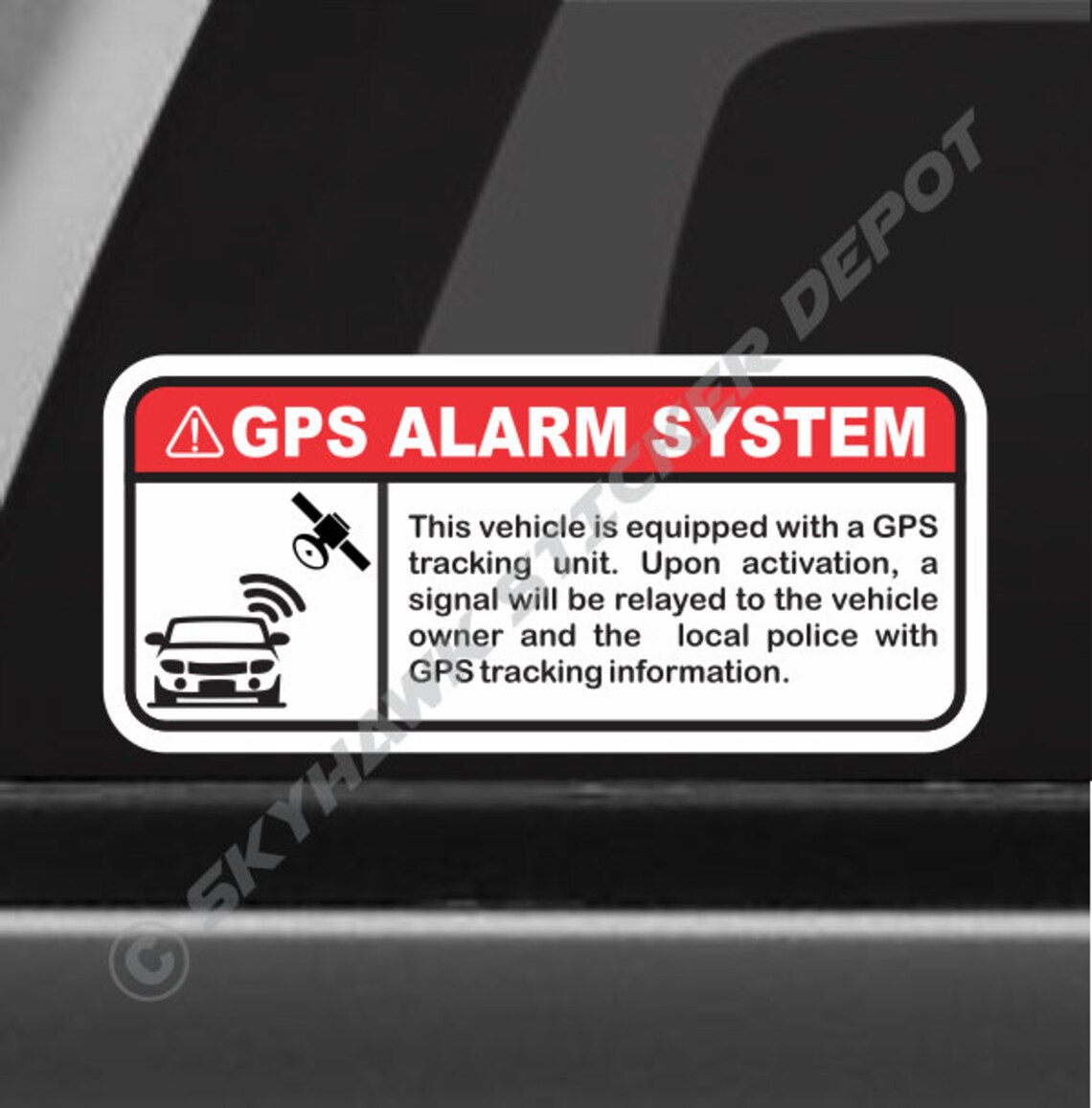 GPS Alarm System Warning Sticker Set Decal Set Label Vinyl Etsy
