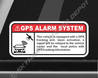 GPS Alarm System Warning Sticker Set Decal Set Label Vinyl Decal Anti Theft Sticker Car Vehicle Security Sticker Truck Sticker