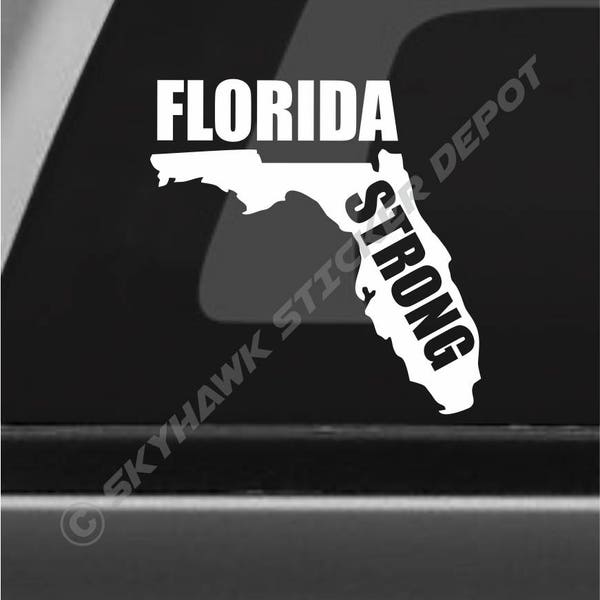 Florida Strong Miami Vinyl Decal Bumper Sticker FL State Map Macbook Air Pro Laptop Car Decal For Car Truck Window Windshield