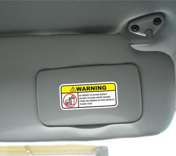 2X Funny Warning No Food or Drinks Warning Sticker Vinyl Decal Gag