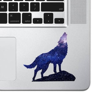 Cosmic Howling Wolf Keyboard, Keypad Vinyl Decal Sticker Skin Track Bar MacBook Pro Air 13&quot; 15&quot; 17&quot; Apple iPad Grumpy Laptop iPad Decal