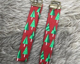 Christmas Tree Keychain Wrist Lanyard