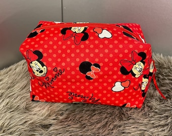 Minnie Mouse prickig mjuk smink-/pennväska med dragkedja i tyg