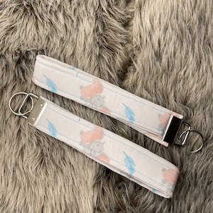 Baby Dumbo White Pink and Blue Keychain Wrist Lanyard