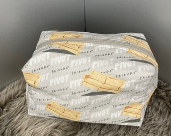 Friends Pivot Tan Soft Fabric Make Up / Pencil Boxy Zipper Bag