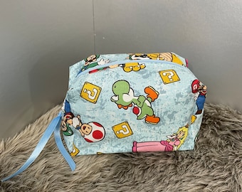 Mario / Yoshi / Peach / Luigi / Toad Soft Fabric Make Up / Pencil Boxy Zipper Bag