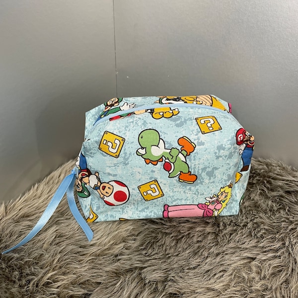 Mario / Yoshi / Peach / Luigi / Toad Soft Fabric Make Up / Pencil Boxy Zipper Bag