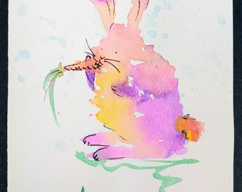 Watercolor Bunny Print