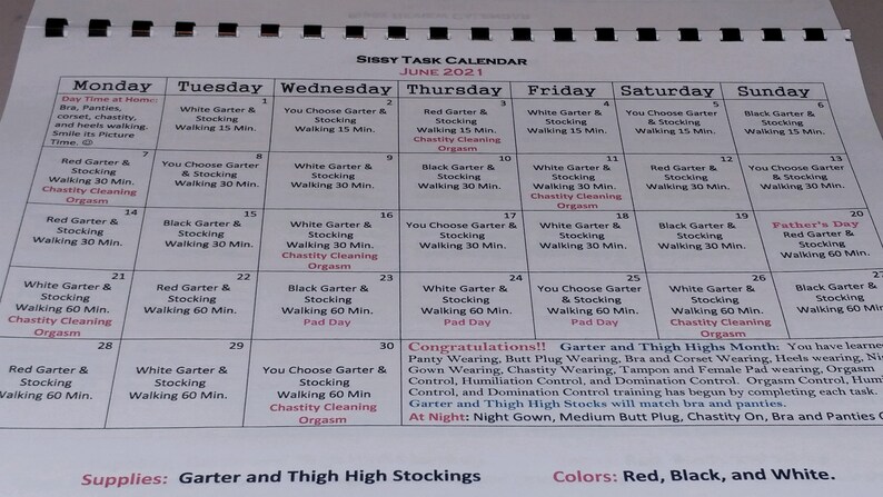 Sissy Training Task Calendar 2021 Beginners Original Etsy Sissy Training Task Calendar 2021 Beginners Original Etsy