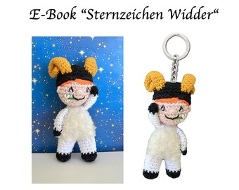 Häkelanleitung  Sternzeichen Widder (ca. 13-14 cm)