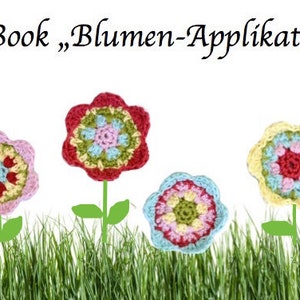 Häkelanleitung: Blumen-Applikation ca.6 cm groß Bild 1