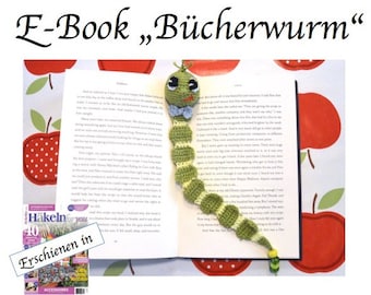 Häkelanleitung: "Bücherwurm" Lesezeichen