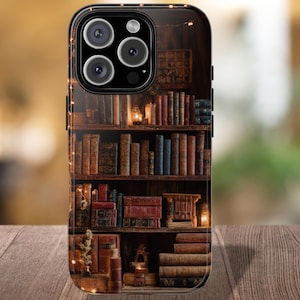 Custodia per telefono Magical Book, custodia per telefono Dark Academia, custodia per telefono Bookish, custodia per iPhone Cottagecore, custodia per telefono da scaffale Pixel Samsung