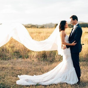 Full Soft Wedding Veil, Wide Cut Veil, Full Volume Soft Bridal Veil image 4
