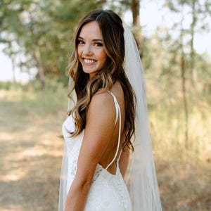 Floor Length Veil, Bridal Veil for Wedding Simple Wedding Veil Single Layer Veil Long Sweep, Sheer Bridal Lightweight Veils for Brides
