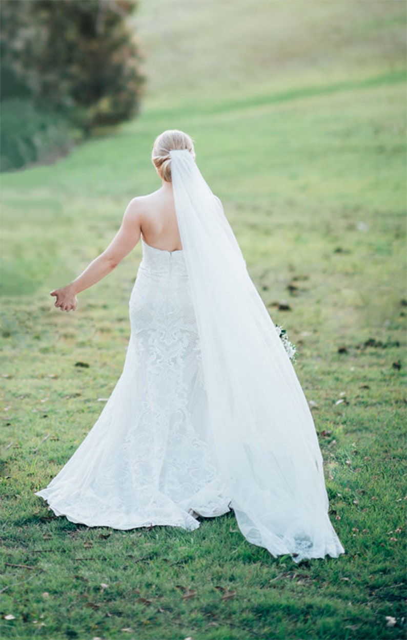 Full Soft Wedding Veil, Wide Cut Veil, Full Volume Soft Bridal Veil image 5