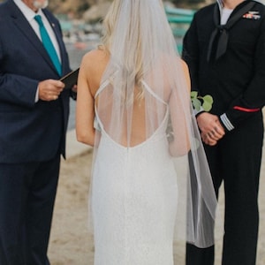 Sheer Veil, Transparent Wedding Veil, Soft Barely There Veil, Show Off Back Details of Your Dress, Lightweight See Through Bridal Veil