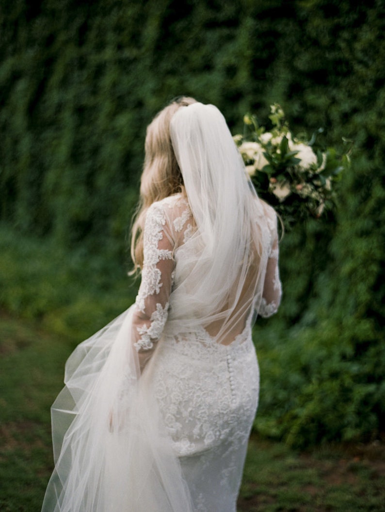 Full Soft Wedding Veil, Wide Cut Veil, Full Volume Soft Bridal Veil image 7