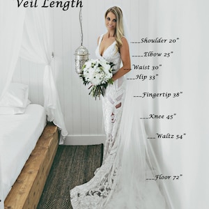 Bridal Fingertip Veil, Wedding Veil, Chapel Veil, Single Layer Veil, Bridal Veil, Short Veil, Ivory Fingertip Veil, White Ivory image 5