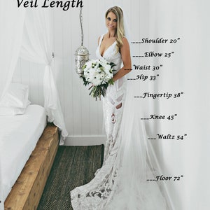 Soft Wedding Veil, All Lengths Available, Long Veil, Cathedral Veil, Bridal Fingertip Veil, Simple Bridal Veil, Chapel Veil, Waltz Ivory image 7