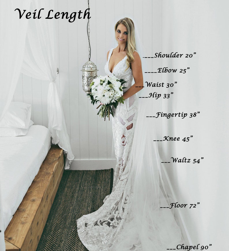 Soft Wedding Veil, All Lengths Available, Long Veil, Cathedral Veil, Bridal Fingertip Veil, Simple Bridal Veil, Chapel Veil, Waltz Ivory image 7