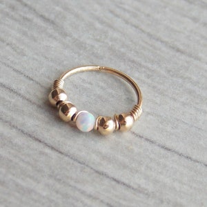 2mm opal Nose hoop - Gold Filled Nose Ring - Gold Nose Hoop - Nose Jewelry - Nostril Hoop - Nose Piercing - Nose Earring - Nostril Jewelry