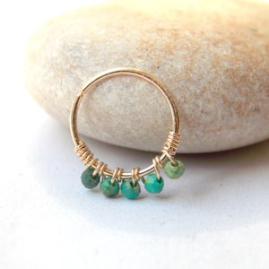 22g 20g 18g 16g Natural gemstone 2-2.5mm Helix Ring- Gold Cartilage Earring-Tiny Silver Hoop- rook piercing Jewelry- gemstone earring