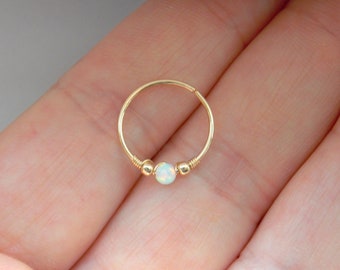 Opal conch gold filled piercing custom size 16g 18g 20g 22g