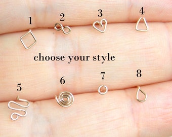Tiny Nose Stud - 14k gold filled nose stud - 24 gauge nose stud- minimalist nose stud - gold filled nose stud - silver nose stud- nose studs