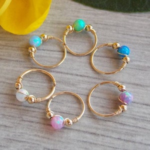 Opal Helix Ohrring, Sterling Silber Piercing Creolen, Gold Knorpel Ohrring, Muschel, Tragus, Nasenring Piercing Schmuck, Saatkrähe, Diath, Bauch Ring