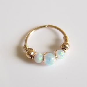 2mm Opal Nasenbügel - Gold Filled Nasenring - Gold Nasenring - Nasenschmuck - Nasenloch Hoop - Nasenpiercing - Nasenohrring - Nasenloch Schmuck