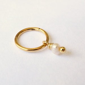 Perla d'oro Clicker 1,2 mm (16ga) adatta per elica, daith, rook, conchiglia, piercing all'ombelico, cartilagine 14g 16g 18g 20g