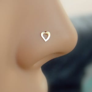 Heart Nose Stud 925 Sterling Silver Nose Ring