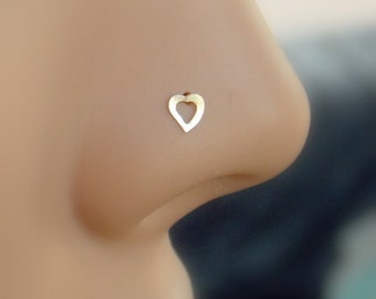 Herz Nase Ohrstecker 925 Sterling Silber Nasen Ring