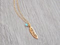 Feather necklace, gold necklace, gold feather necklace, dainty necklace, everyday necklace, gift for her product logo