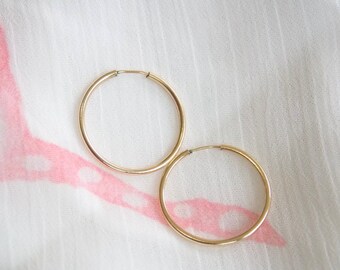 Gold filled hoops - large gold hoops - big gold filled hoops - hoop earrings