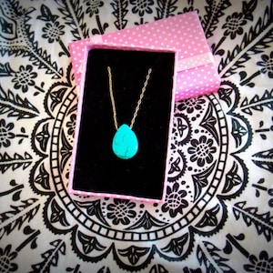 Turquoise necklace, turquoise gold pendant necklace, Bridesmaid gift, bridesmaid necklace, turquoise necklace drop gift for her