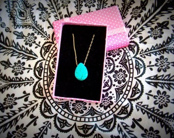 Turquoise necklace, turquoise gold pendant necklace, Bridesmaid gift, bridesmaid necklace, turquoise necklace drop gift for her