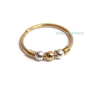 Beaded cartilage earring - Helix hoop - Cartilage piercing - Helix jewelry -  Minimal Helix jewelry - Tiny Hoop - piercing hoop