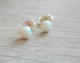 Opal stud earrings, silver opal earrings, opal earrings, classic earrings, stud earrings, sterling silver earrings