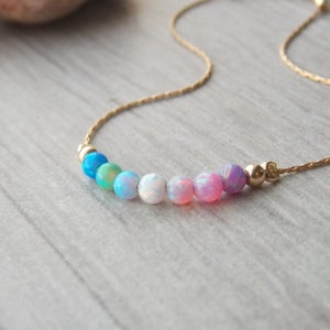 Rainbow opal bracelet - opal jewelry - beaded bracelet - gold filled bracelet - minimal bracelet - opal jewelry