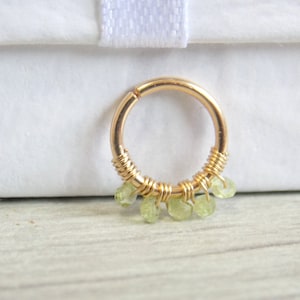 Gemstone 2mm -2.5mm Helix Piercing-Gold Cartilage Earring-Silver Tragus Hoop-16-22 Gauge-Gifts for Him,October's Birthstone,Holiday Gift