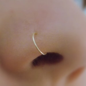 14K Gold Filled Nose Ring, Thin 24 Gauge Nose Hoop, Silver nose ring, hoop earring, thin hoops, tiny nose ring hoop black friday