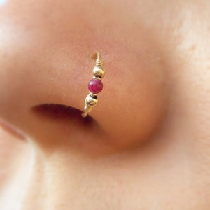 Nasenreifen - Gold Filled Nasenring - Gold Nose Hoop - Nasenschmuck - Nostril Hoop - Nasenpiercing - Nasenohrring - Nostril Schmuck
